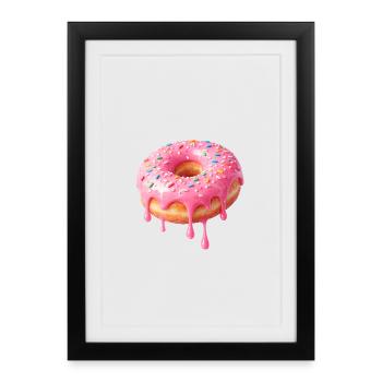 Dripping Donut Delight – Sweet - Affiche encadrée (27 × 37 cm) - noir - Devant