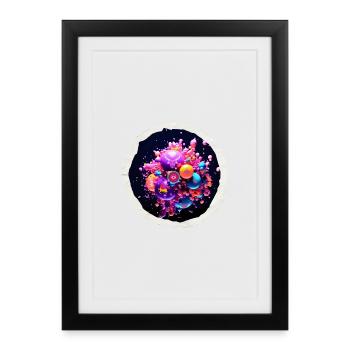 Cosmic funky bubbles - Framed poster (27 × 37 cm) - black - Front