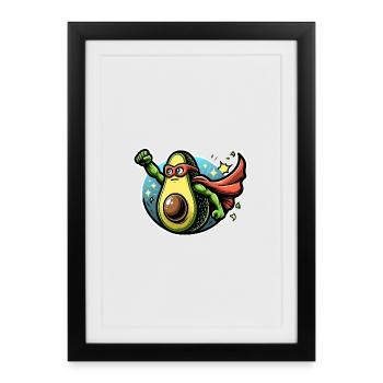 Avocakude : défenseur de la gourmandise - Affiche encadrée (27 × 37 cm) - noir - Devant