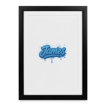 Graffiti First Name James Gift Ideal Printable - Framed poster (27 × 37 cm) - black - Front