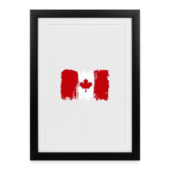 Maple Leaf Ink Splash - Framed poster (27 × 37 cm) - black - Front