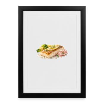 Lemon Dill Salmon Fillet - Framed poster (27 × 37 cm) - black - Front