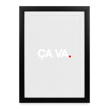 ÇA VA | Expression humour minimaliste - Affiche encadrée (27 × 37 cm) - noir - Devant