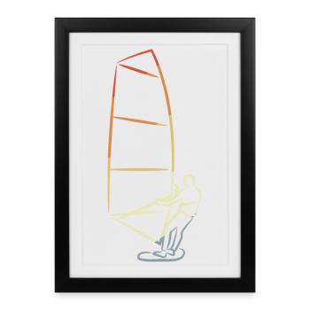 Vintage Windsurfers - Framed poster (27 × 37 cm) - black - Front