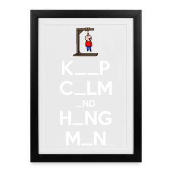 Keep Calm and Hangman - Framed poster (27 × 37 cm) - black - Front