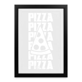 Slice of pizza - Framed poster (27 × 37 cm) - black - Front