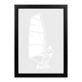 Windsurfers - Framed poster (27 × 37 cm) - black - Front