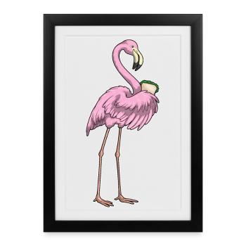 Flamingo Sandwich - Framed poster (27 × 37 cm) - black - Front