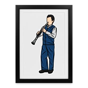 Petit clarinettiste - Affiche encadrée (27 × 37 cm) - noir - Devant