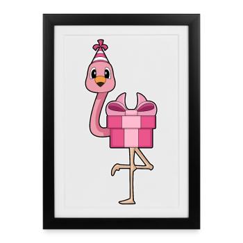 Flamingo Birthday Package - Framed poster (27 × 37 cm) - black - Front