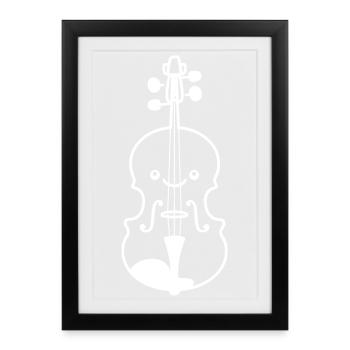 Cartoon Violin - Framed poster (27 × 37 cm) - black - Front