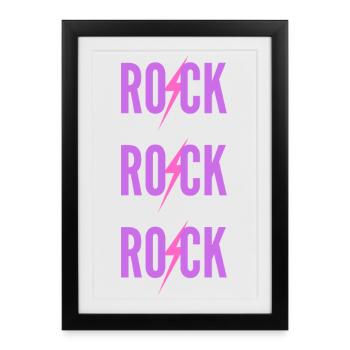 ROCK Three Purple Logos - Framed poster (27 × 37 cm) - black - Front