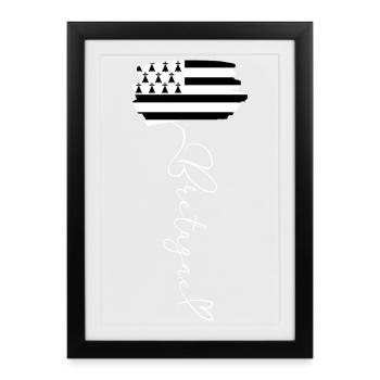 Breton flag Colors Brittany Pride emblem - Framed poster (27 × 37 cm) - black - Front