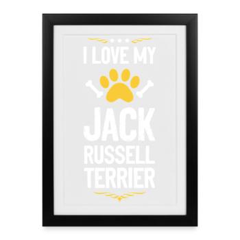 I Love my Jack Russell Terrier - Framed poster (27 × 37 cm) - black - Front