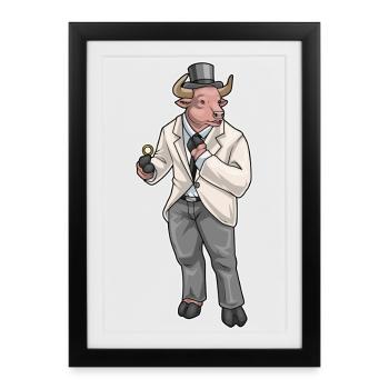 Taurus Groom Wedding Ring Wedding - Framed poster (27 × 37 cm) - black - Front