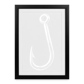 Fishing hooks - Framed poster (27 × 37 cm) - black - Front