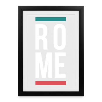 Rome City Bold Typography design - Framed poster (27 × 37 cm) - black - Front
