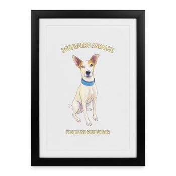 Bodeguero Motif Chien Andaluz - Affiche encadrée (27 × 37 cm) - noir - Devant