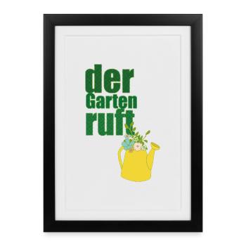 der garten ruft - Gerahmtes Poster (27 × 37 cm) - Schwarz - Vorne