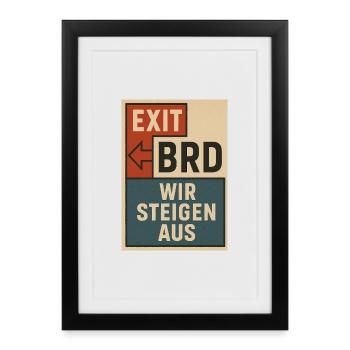 Affiche de protestation vintage Bloc Typographie - Affiche encadrée (27 × 37 cm) - noir - Devant