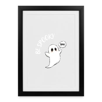 Haunted Ghost Boo Motif - Framed poster (27 × 37 cm) - black - Front