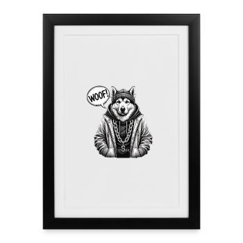 Wolfhound Streetwear Pullover Hoodie - Framed poster (27 × 37 cm) - black - Front