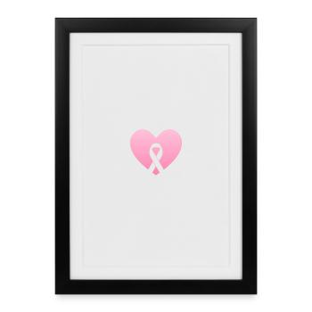 Pink Heart with Bow of Conscience - Framed poster (27 × 37 cm) - black - Front