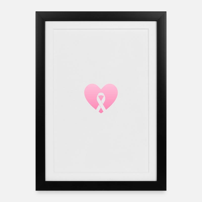Rosa Herz mit Gewissensbogen - Gerahmtes Poster (27 × 37 cm) - Schwarz