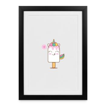 Unicorn Enchanted Popsicle - Framed poster (27 × 37 cm) - black - Front