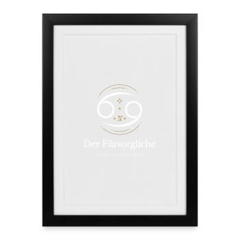 Der Fürsorgliche - Sternzeichen Krebs - Gerahmtes Poster (27 × 37 cm) - Schwarz - Vorne