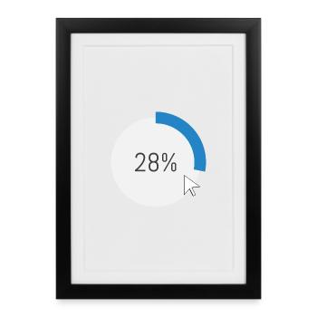 Blue Progress Ring Logiciel informatique Ordinateur PC - Affiche encadrée (27 × 37 cm) - noir - Devant