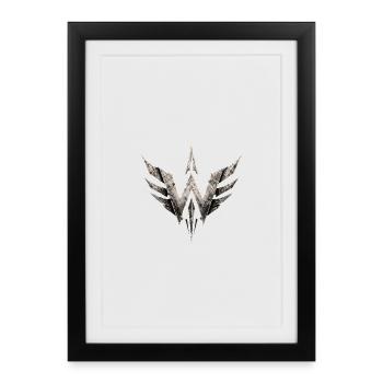 Logo_W_1000px_transparent - Affiche encadrée (27 × 37 cm) - noir - Devant