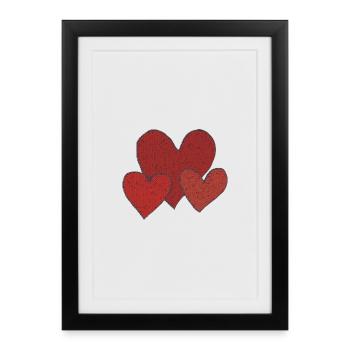 Three Hearts - Framed poster (27 × 37 cm) - black - Front