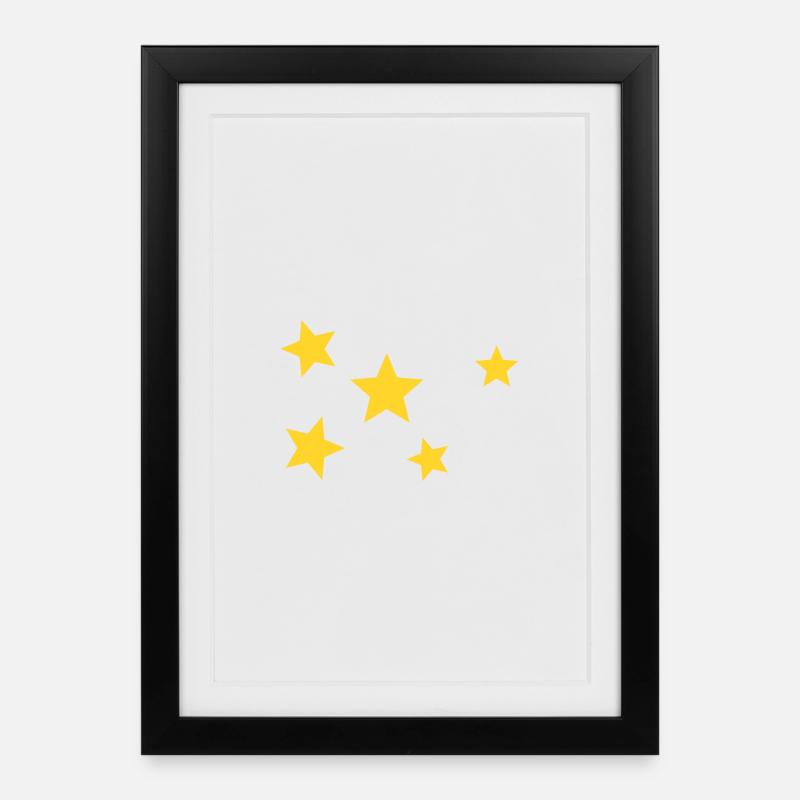Étoiles - Affiche encadrée (27 × 37 cm) - noir
