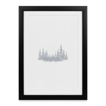 Serene Mountain Forest Silhouette - Framed poster (27 × 37 cm) - black - Front