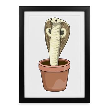 Pot de fleurs de serpent - Affiche encadrée (27 × 37 cm) - noir - Devant