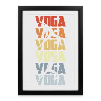 Yoga Vintage Look - Affiche encadrée (27 × 37 cm) - noir - Devant