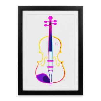 Violin Lineart - Framed poster (27 × 37 cm) - black - Front