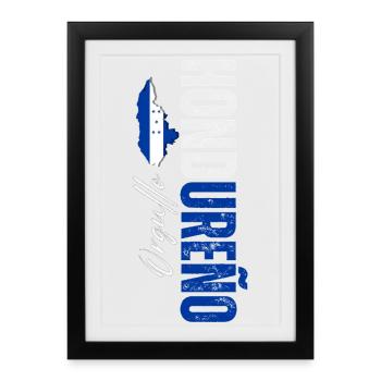 Orgueil honduriens, design vertical - Affiche encadrée (27 × 37 cm) - noir - Devant