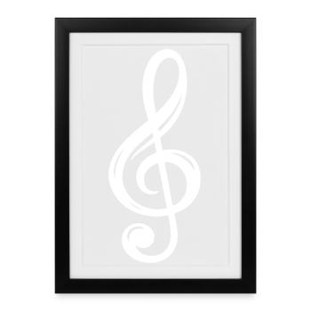 clef symbol - Framed poster (27 × 37 cm) - black - Front