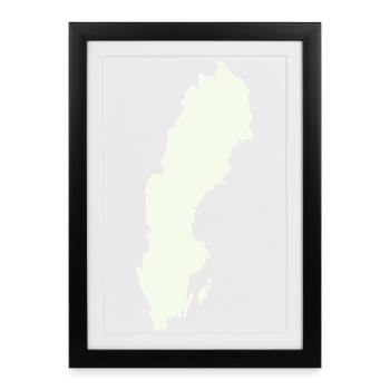 Sweden Silhouette Print - Framed poster (27 × 37 cm) - black - Front