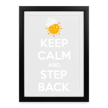 Restez calme et reculez - Affiche encadrée (27 × 37 cm) - noir - Devant