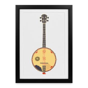 Graphiques Banjo - Affiche encadrée (27 × 37 cm) - noir - Devant