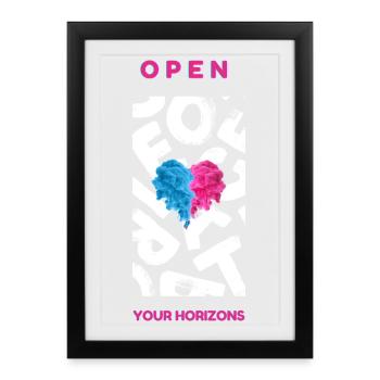 Open your horizons - Framed poster (27 × 37 cm) - black - Front