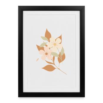 Fleurs dessinées - Affiche encadrée (27 × 37 cm) - noir - Devant