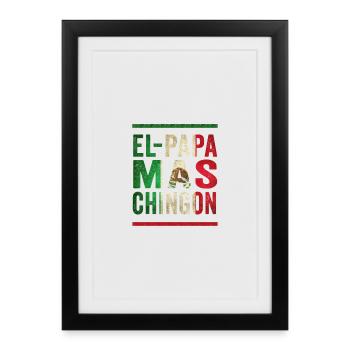 Père vintage mexicain qui dit design - Affiche encadrée (27 × 37 cm) - noir - Devant