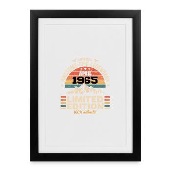 Millésime Anniversaire Avril 1965 - Affiche encadrée (27 × 37 cm) - noir - Devant