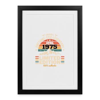 Millésime Anniversaire Avril 1975 - Affiche encadrée (27 × 37 cm) - noir - Devant