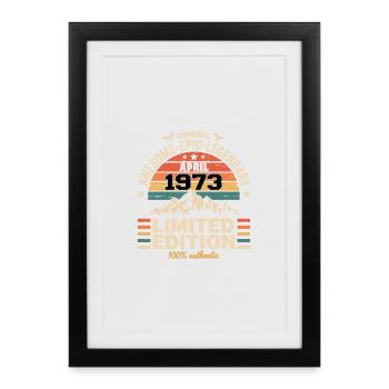 Anniversary vintage April 1973 - Framed poster (27 × 37 cm) - black - Front