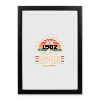 Millésime Anniversaire Avril 1982 - Affiche encadrée (27 × 37 cm) - noir - Devant